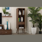 Baxton Studio FP-6785-Walnut Bookcase, 15.21LX18.41WX60.26H, Walnut Brown