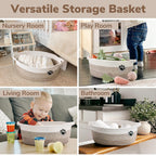 Hichen Dog Toy Basket Small Gift Basket For Baby, Storage Basket For Nursery, Woven Basket For Dog Cat Storage, Nursery Storage