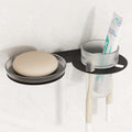 Plantex Soap Dish with Tumbler Holder for Bathroom/Stainless Steel Glass soap Holder wtih Toothbrush Stand/Bathroom Accessories
