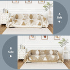 Mysky Home Couch Cover For Dogs Washable Khaki Rhombic Couch Sofa Protector Dogs Pets Friendly Chenille Geometric Sofa Covers So