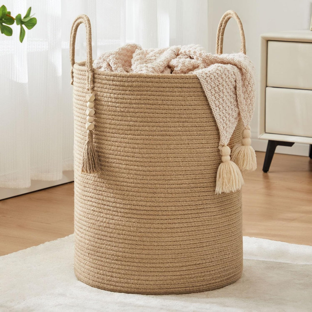 2GUDD Jute Laundry Bag for Clothes | Laundry Basket for Clothes | Clothes Basket | Toy Storage Basket for Storage (JUTE, 10 X 12