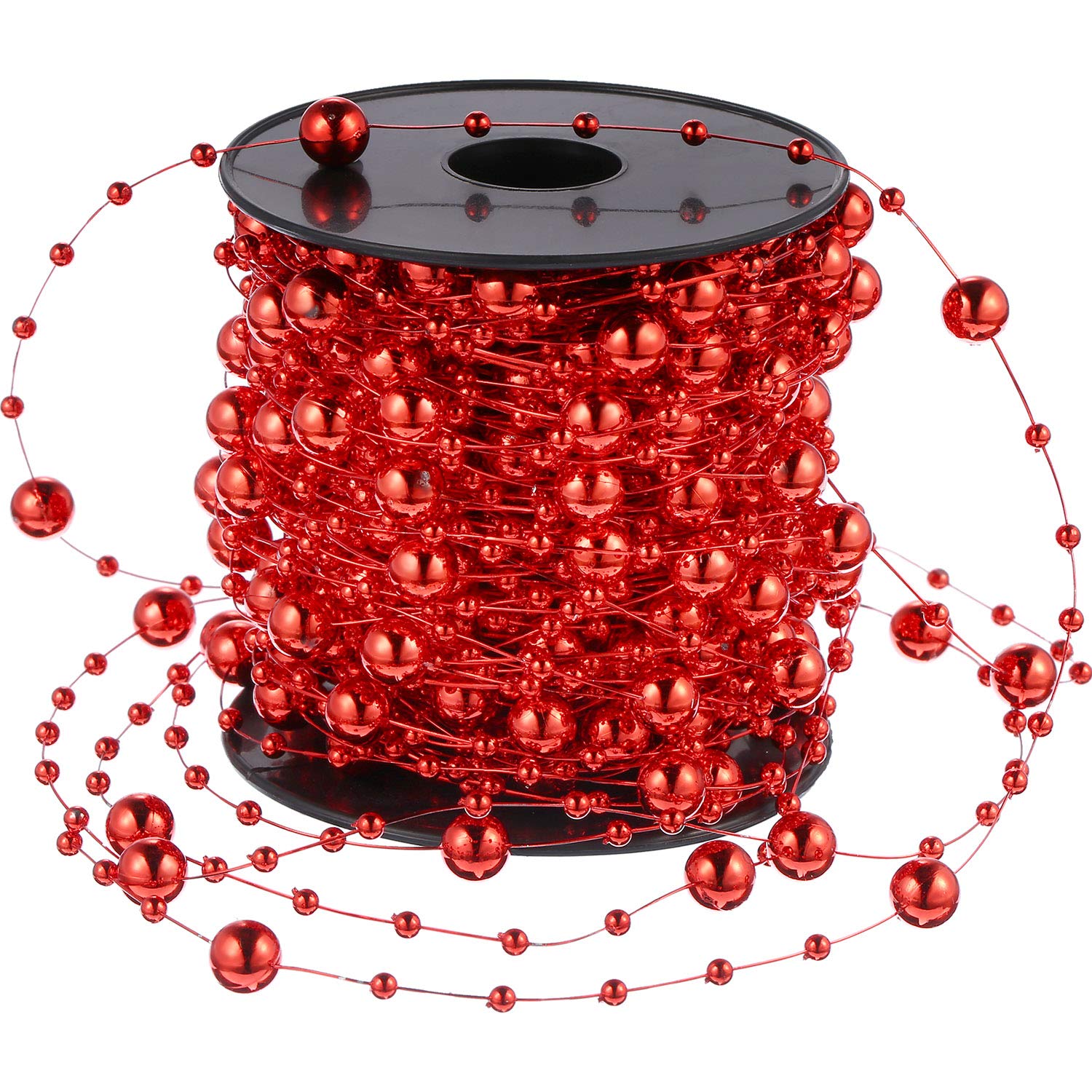 Pangda 65.6 Feet Artificial Pearl Beads Garland Plastic Pearl Strands Chain Pearl String for Crafting Wedding Decoration Party C