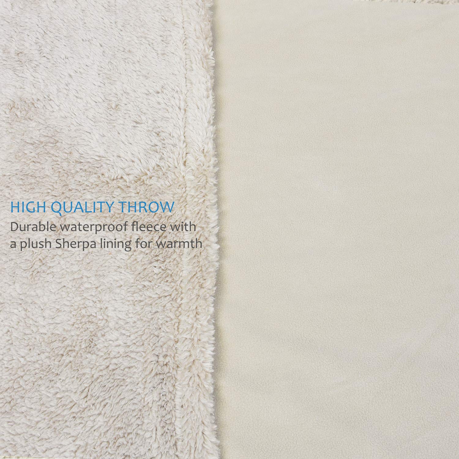 Catalonia Waterproof Bed Blanket, Pee Proof Couch Sofa Bed Protector Cover For Baby, Super Cozy Warm Sherpa Lining Throws And Bl