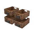 happimess Lane Hyacinth Wicker Pantry Baskets 9x12x5, Brown, Set of 4