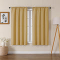 Lecloud Bessie Gold Curtains 54 Inch Length 2 Panels Set, Light Filtering Curtains Faux Linen Textured Drapes for Bedroom Living