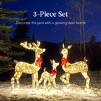 Best Choice Products Gold Lighted Christmas Deer Family Set 5Ft Outdoor Yard Decoration with 360 LED Lights