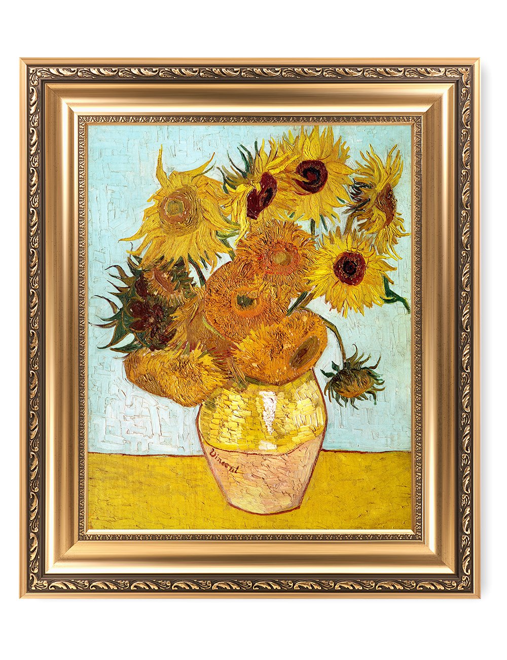 DECORARTS - Twelve Sunflowers, Vincent Van Gogh Art Reproduction. Giclee Prints Match with Golden Framed for Wall Decor. Picture