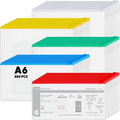 Zhehao 200 Pcs Poly Envelopes Zip Bulk,Clear Pencil Pouch, Plastic Pencil Cases With Label Zippered, A6 Size Reusable Bill File