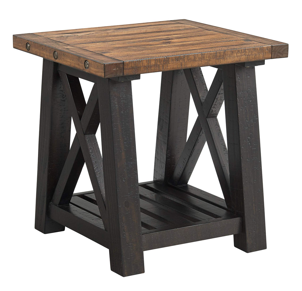 Martin Svensson Home End Table, Black Stain And Natural