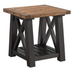 Martin Svensson Home End Table, Black Stain And Natural