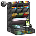 Pen Organizer For Desk, Multi-Functional Desk Organizer, Wall Mount Pen Holder With Drawer For School, Office, Home, Art Supplie