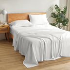 Sleep Zone 4 Pieces Bed Sheets And Pillowcase Set For Adults, Deep Pocket With Fitted Sheet, Flat Sheet, 2 Pillowcases, Breathab