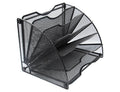Easypag Mesh Desktop File Sorter Organizer 6 Slots Fanshaped Office Filing Paper Letter Tray Desk Document Magzine Rack,Black