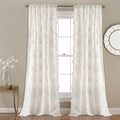 Lush Decor, White Ruffle Diamond Curtains Textured Window Panel Set for Living, Dining Room, Bedroom (Pair), 84    x 54, 2 Count