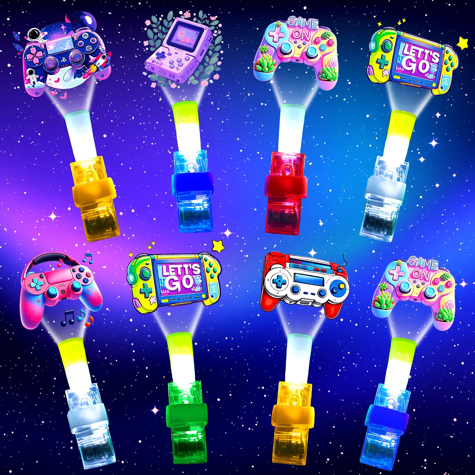 30PCS led Finger Lights Video Game Party Favors, Glow in The Dark Light Up Toys Gifts Fillers Easter Stuffers School Classroom P