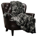 Chanasya Premium Wolf Faux Fur Throw Blanket - Soft, Fuzzy Sherpa & Minky Throw Blanket - For Bed Or Couch - 50' X 65    - Blac