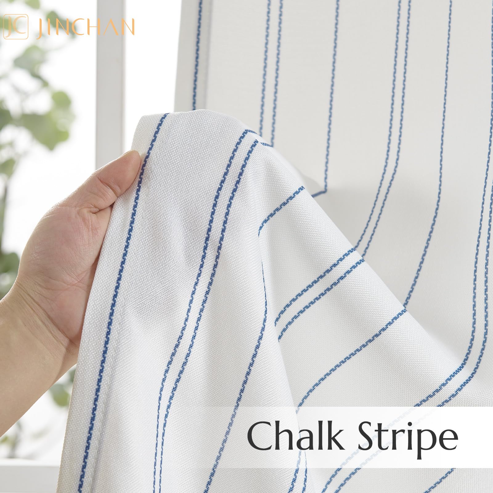 Jinchan Striped Kitchen Curtains 24 Inches Linen Look Short Curtains For Windows Black On White Cafe Curtains Modern Farmhouse T