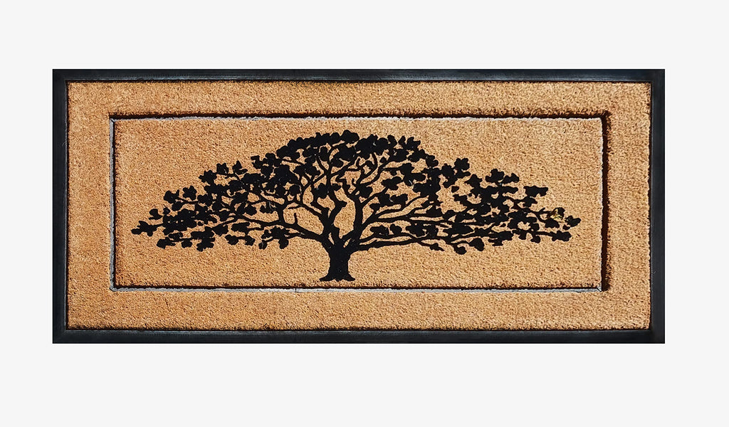 A1Hc Natural Coir & Rubber Hand Flocked Large Door Mat 30X60 Inches Thick Durable Doormats For Entrance Heavy Duty, Thin Profile