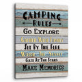 PHAMTE Funny Camping Rules Quote Wall Art, Farmhouse Rustic Camping Rules Camper Signs Print Framed Canvas Painting Artwork RV H
