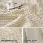 Phf 100% Cotton Waffle Throw Pillow Covers 24'X24', No Filling, 2 Pack Elegant Home Decorative Square Throw Pillow Covers For Bed Couch Sofa,Linen