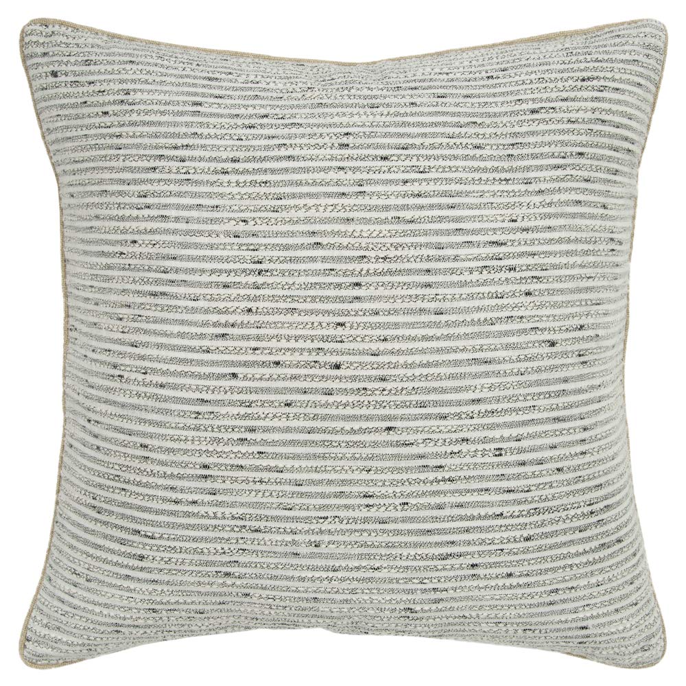 Rizzy Home Donny Osmond Stripe 20&quot; X 20&quot; Down Pillow With Cotton Burlap Cover-Light Gray