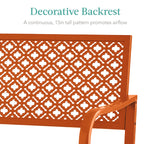 Best Choice Products Outdoor Bench 2-Person Metal Steel Benches Furniture For Garden, Patio, Porch, Entryway W/Geometric Backrest, 790Lb Capacity - Carrot