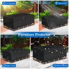 Superhold Outdoor Coffee Table Cover - Rectangule Patio Coffee Table Cover Waterproof (48L X 28W X 13H, Black) Outdoor Table Cov