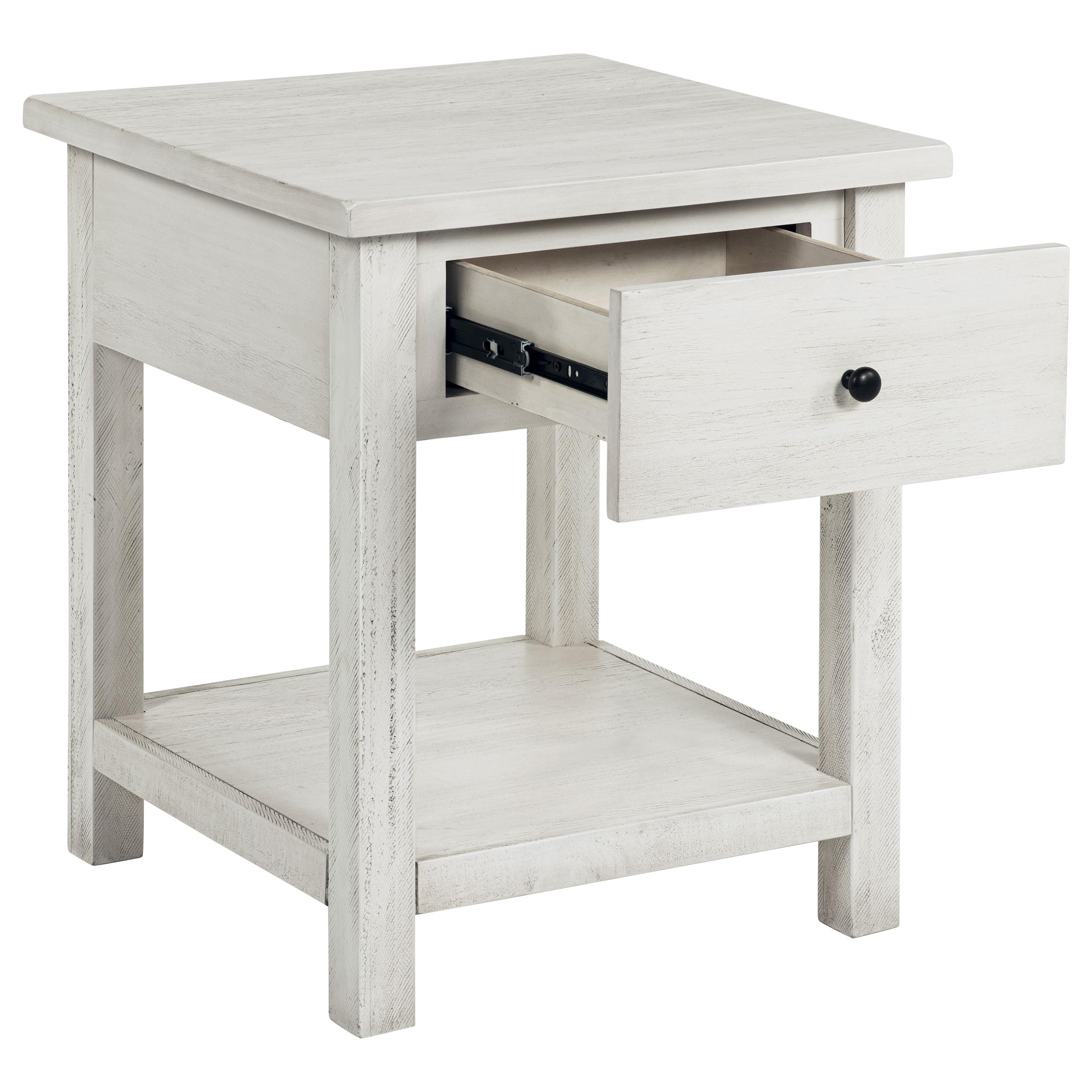 Coaster Home Furnishings Payne 1-Drawer Wood End Table with Shelf White