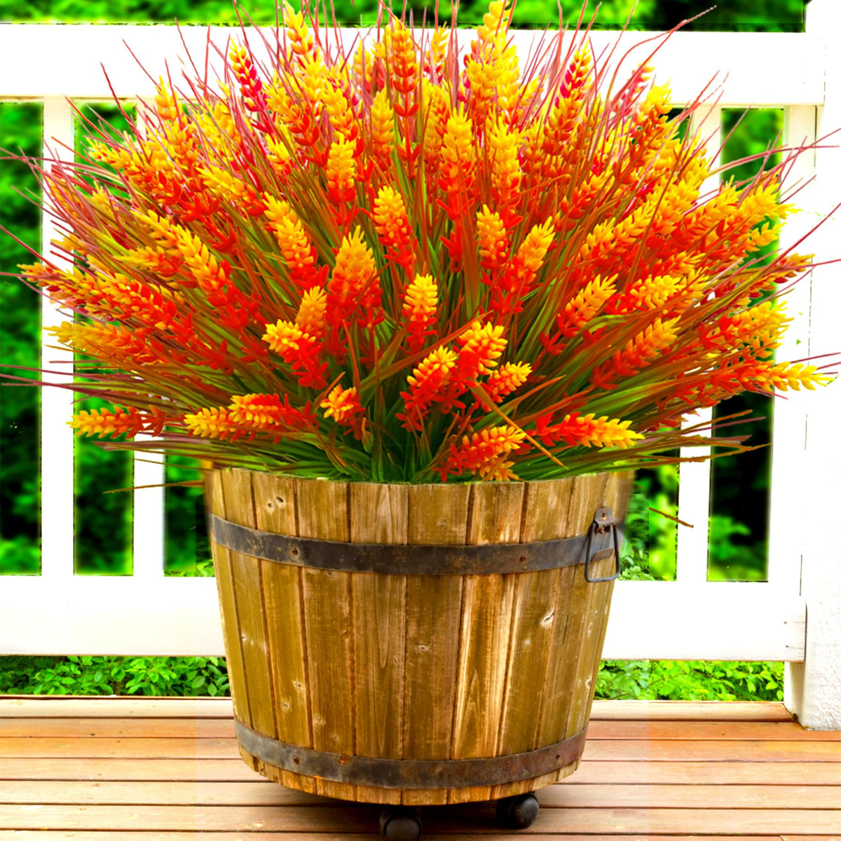 TSTWETO Artificial Plants Outdoor, 20 Pcs Fake Flowers UV Resistant Outdoor Fake Plants, Artificial Fall Flowers Plastic Fake Mu