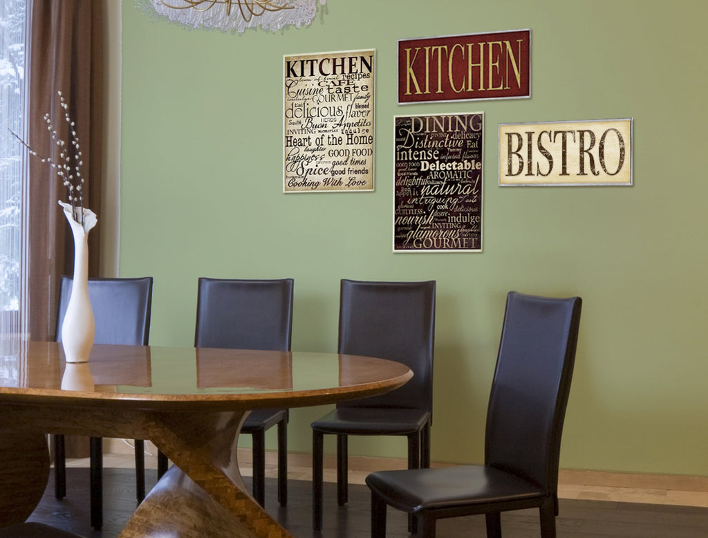 Stupell Home D  Cor Dining Words Black Kitchen Wall Plaque, 10 X 0.5 X 15, Proudly Made In Usa
