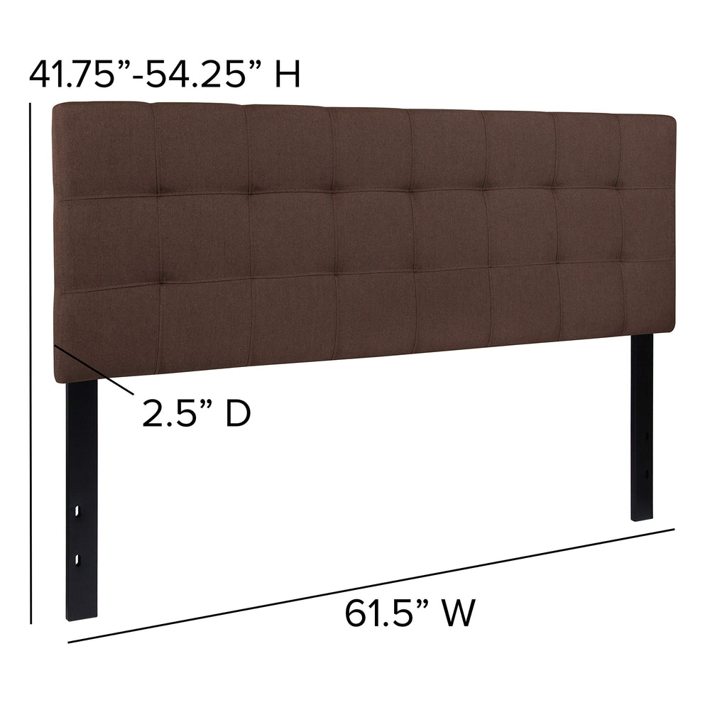 Flash Furniture Bedford Tufted Upholstered Queen Size Headboard In Dark Brown Fabric