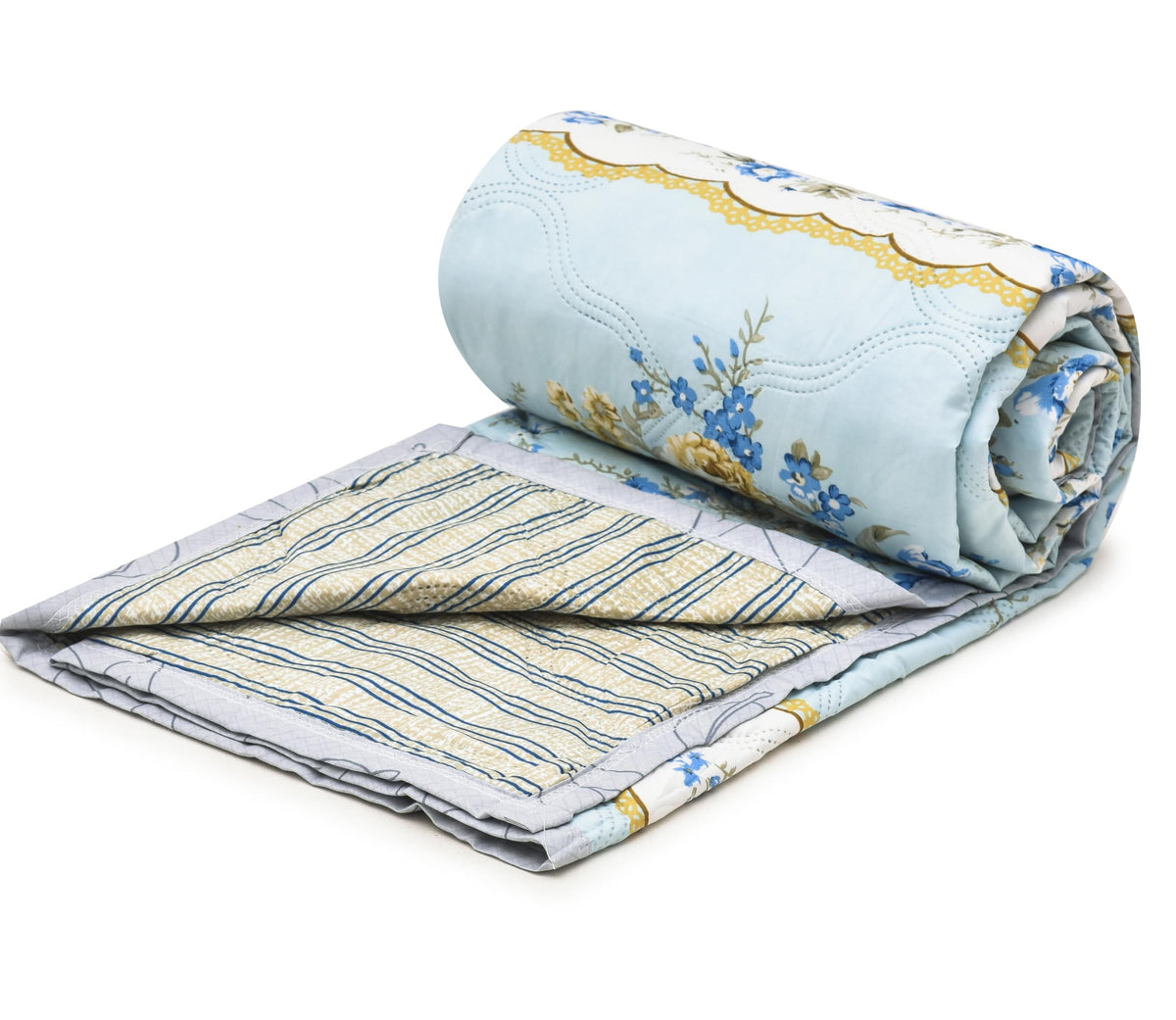 RRC Super Soft Brushed Microfiber Cotton Single Bed Dohar 140 GSM 3 Layered Quilted Dohar Soft Lightweight Reversible Printed AC