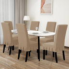Easy-Going Dining Chair Covers Stretch Parsons Chair Slipcover With Skirt Chair Covers For Dining Room Restaurant Banquet (6 Pcs