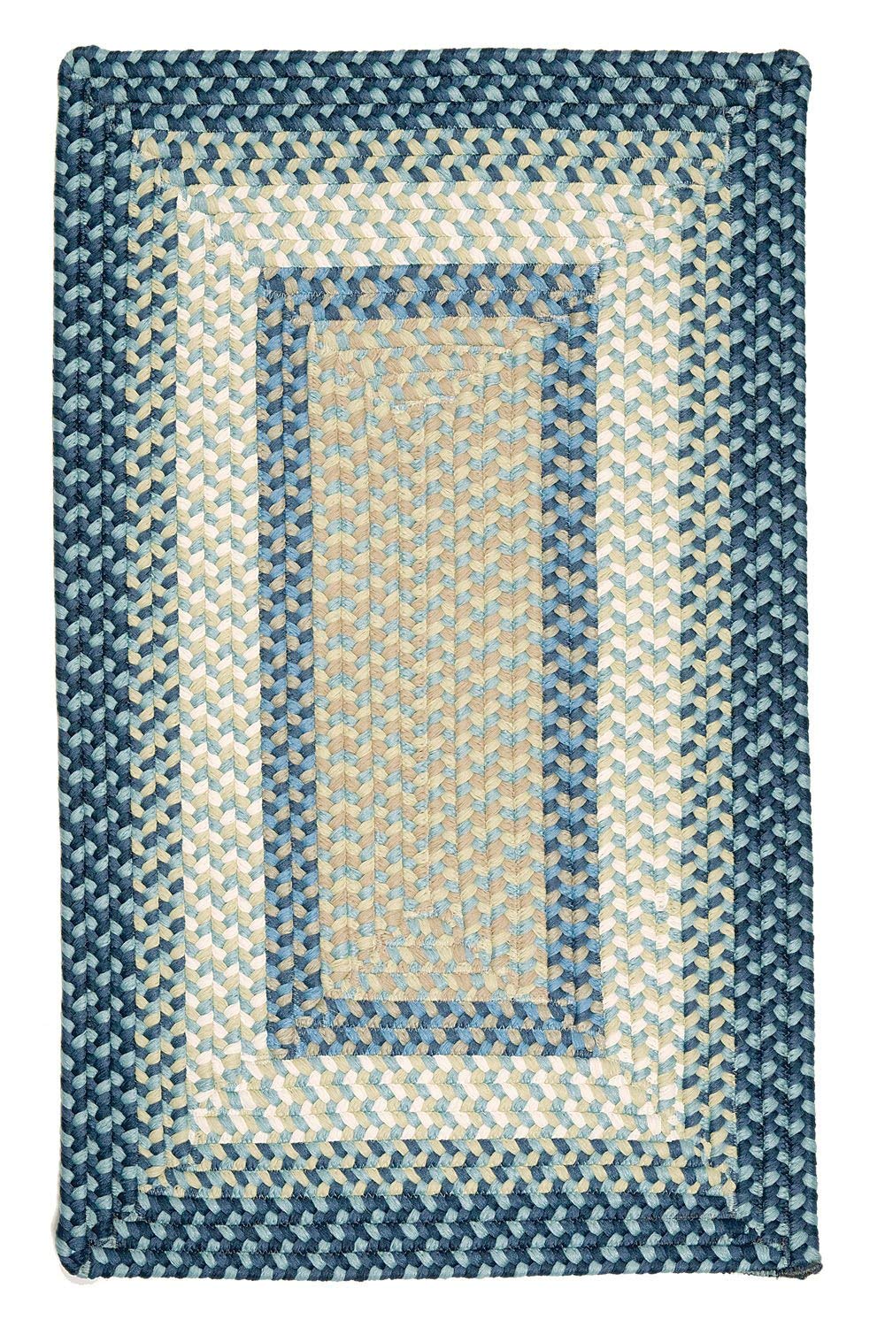 Colonial Mills Montego Rectangular 2' X 4' Braided Modern Area Rug In Blue Stripes