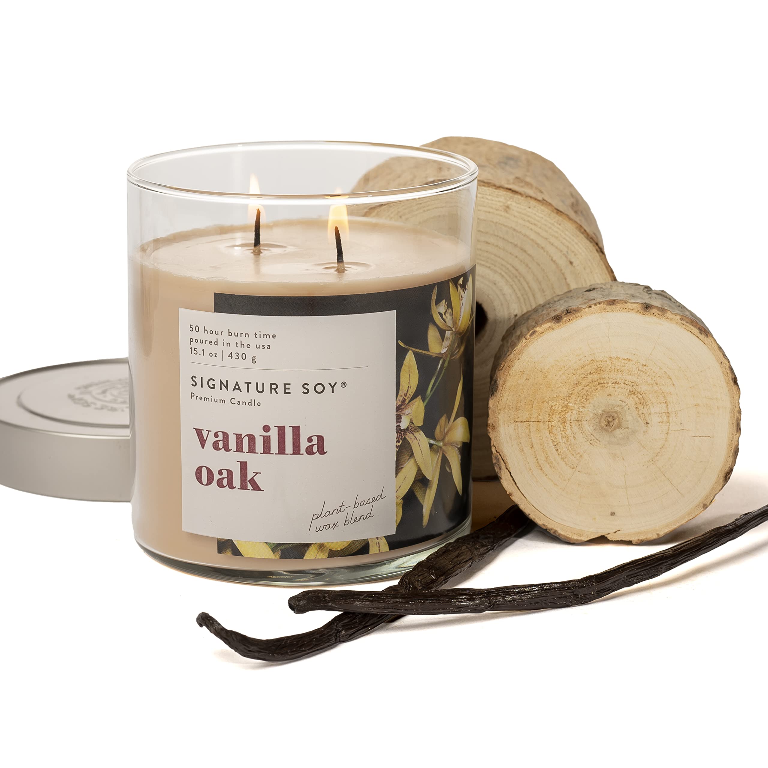 Signature Soy Large Jar Vanilla Oak Scented Candle - Model 18289102000