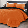 Downluxe Full Size Comforter Set - Orange And Black Full Comforter - Soft Bedding Sets For All Seasons -3 Pieces Comforter Set Full With 2 Reversible Pillow Shams