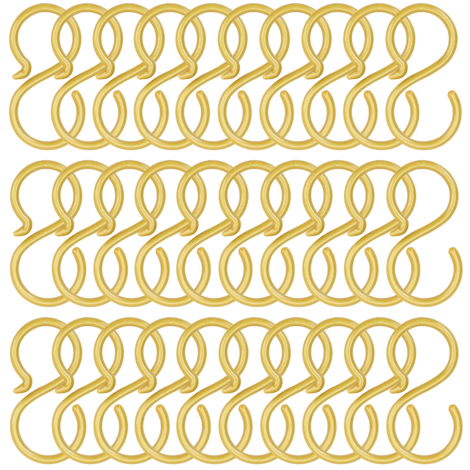 POVETIRE 30 Pack 2.5 Inch Rubber Gold S Hook for Hanging Baby Headband Hair Accessories Baby Bib NecklaceJewelry Hat Holder