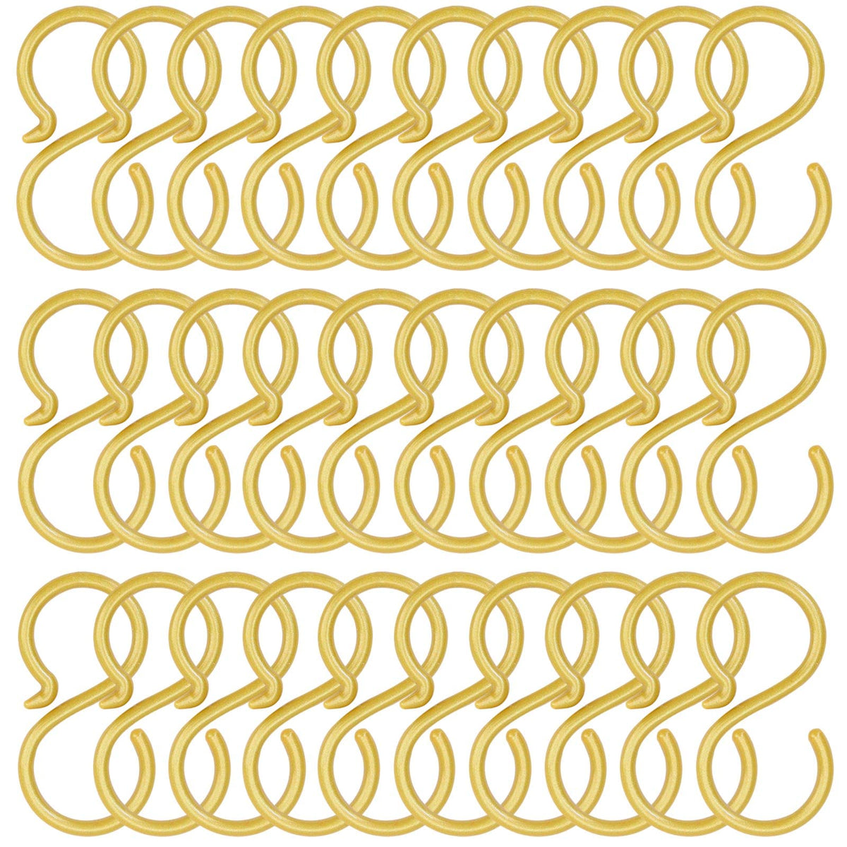POVETIRE 30 Pack 2.5 Inch Rubber Gold S Hook for Hanging Baby Headband Hair Accessories Baby Bib NecklaceJewelry Hat Holder
