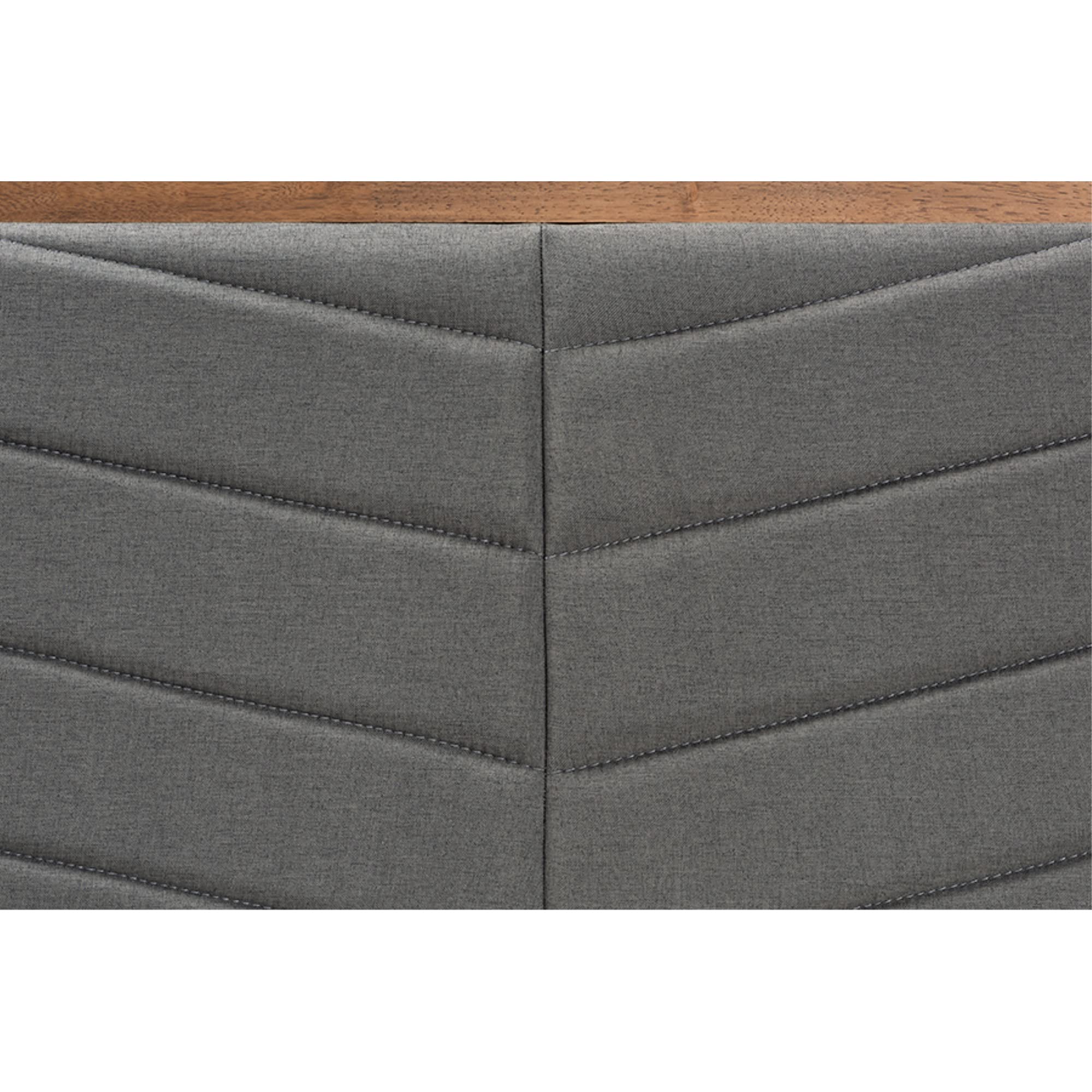 Baxton Studio IDEN Modern and Contemporary Dark Grey Fabric Upholstered and Walnut Brown Finished Wood Full Size Headboard