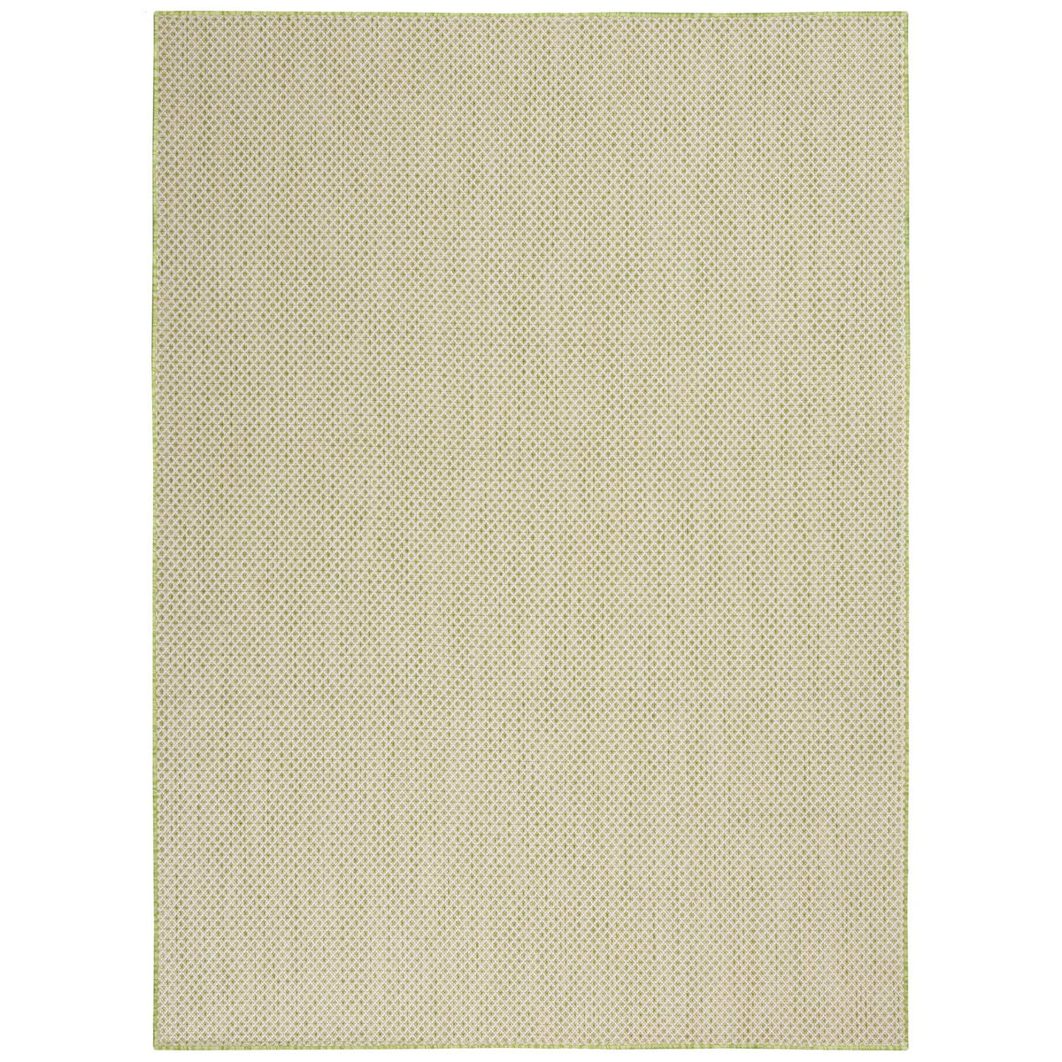 Nourison Courtyard Indoor/Outdoor Ivory Green 6' X 9' Area Rug, Geometric, Easy Cleaning, Non Shedding, Bed Room, Living Room, D