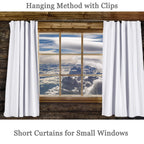 Donren Pure White Small Window Curtain Panels Room Darkening (Only Block 50% Lights) Curtain Tiers For Nursery With Rod Pocket (52 X 24 Inch,1 Pair)