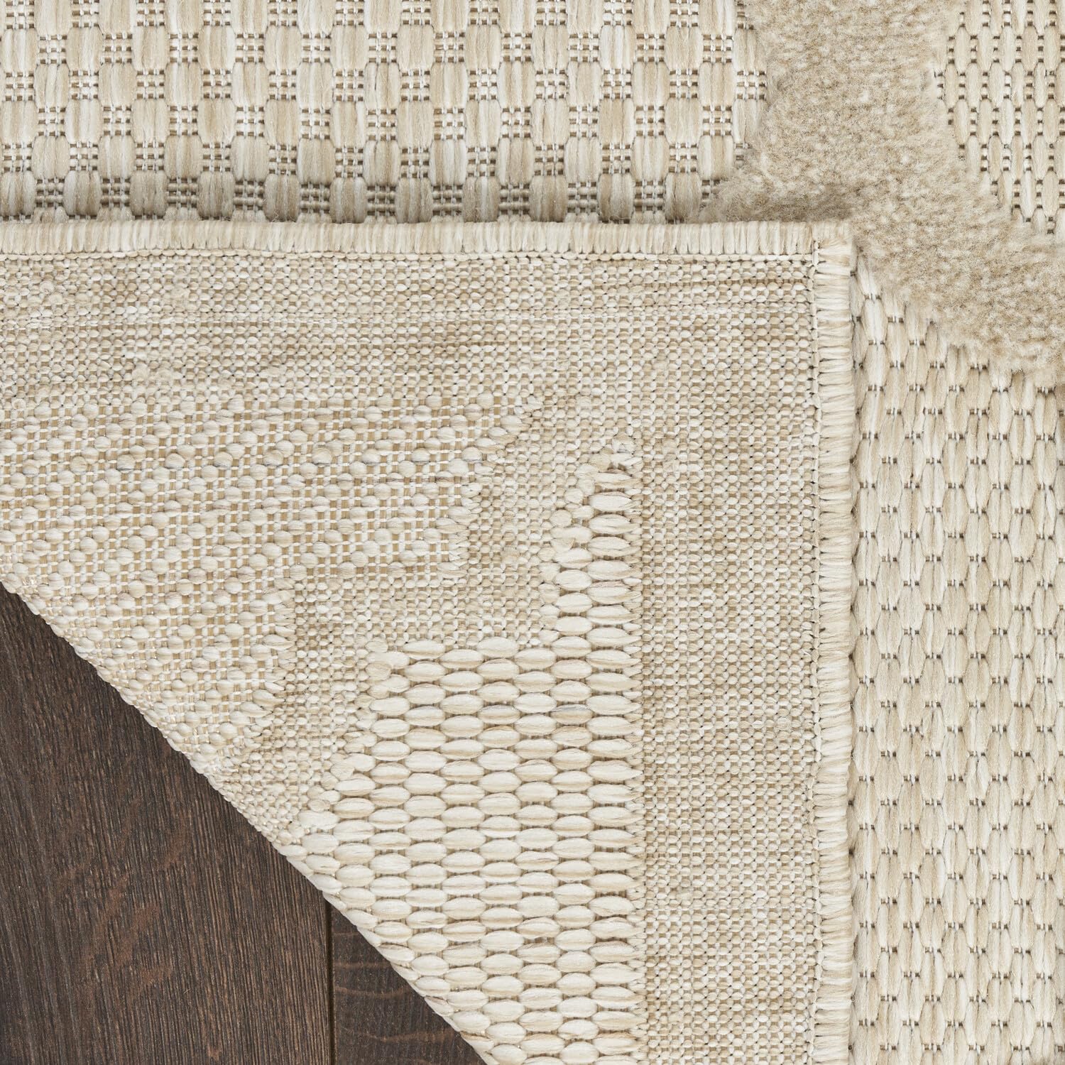 Nourison Easy Care Indoor/Outdoor Cream 6' X 9' Area Rug, Easy Cleaning, Non Shedding, Bed Room, Living Room, Dining Room, Backyard, Deck, Patio (6X9)
