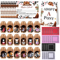 Cinnvoice 73 Pcs Adopt a Horse Party Supplies, 18 Animals Centerpiece 18 Foldable Boxes 18 Cute Scarfs 18 Adoption Certificates 