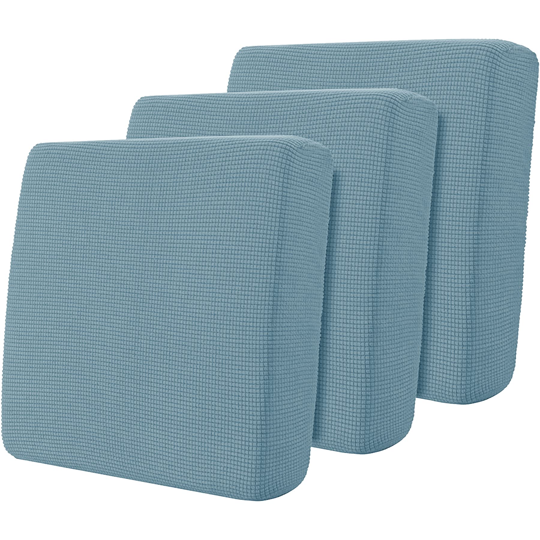Hokway Stretch Couch Cushion Slipcovers Reversible Cushion Replacement Slipcovers Sofa Cushion Coversr(Smoky Blue, 3)