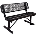 Sunnibety 4 Feet Heavy Duty Metal Park Bench for Outside, Outdoor Bench with Backrest & Portable Frame, Commercial Benches for S