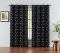 Foil Gold Blackout Window Curtains For Bedroom Living Room 95Inch Long Modern Metallic Print Thermal Insulated Drapes Privacy Pr