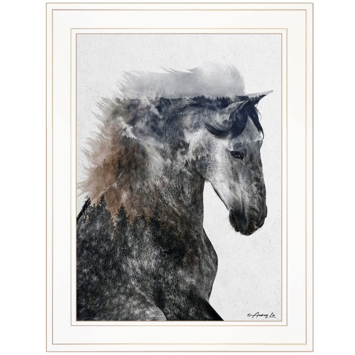 Proud Stallion 1 White Framed Print Wall Art