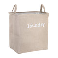 uxcell Laundry Hamper, Collapsible Laundry Basket with Handles, 14x10.2x15.7 Inch Foldable Storage Bags for Clothes, Blankets,Be