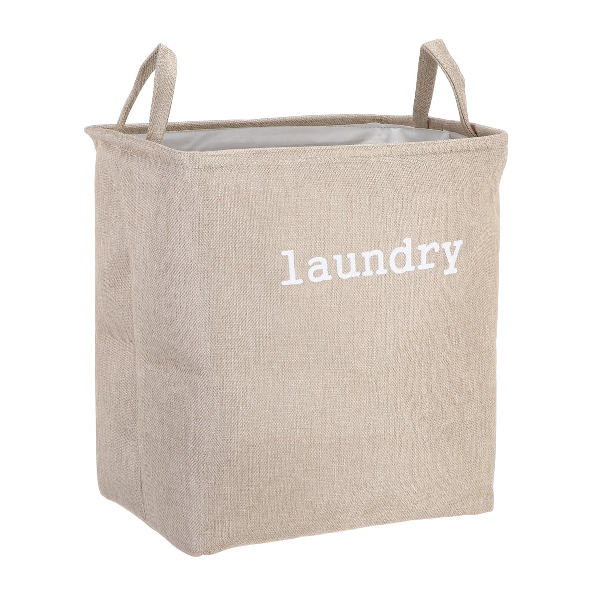 uxcell Laundry Hamper, Collapsible Laundry Basket with Handles, 14x10.2x15.7 Inch Foldable Storage Bags for Clothes, Blankets,Be