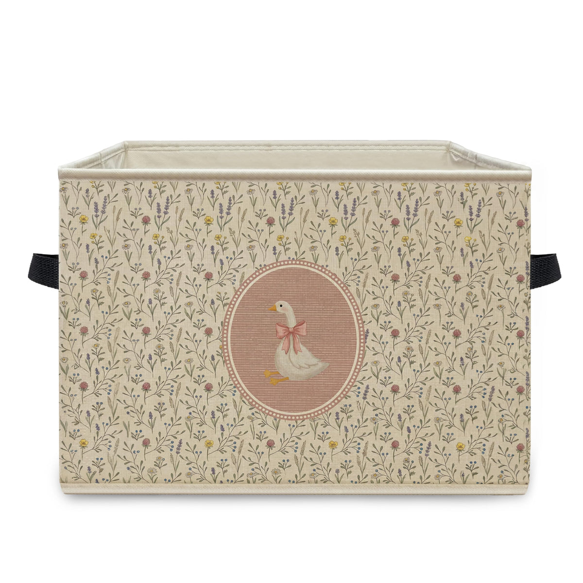 WNAGT Goose Nursery Decor Girl Foldable Storage Bins Box with Handles
